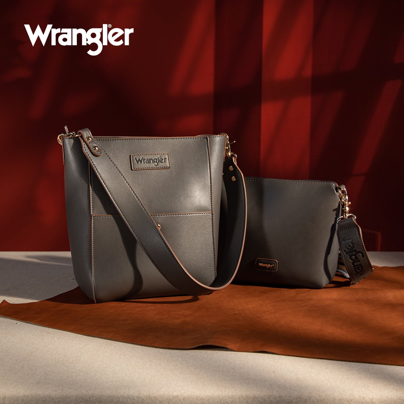 Wrangler Large Crossbody Bags for Women Bucket Bags with Extra Guitar Strap